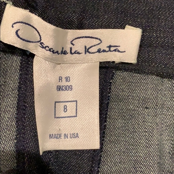 Oscar de la Renta denim wide leg trouser pant - Picture 3 of 5